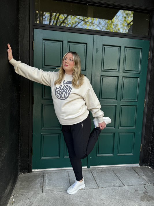 Just Peachy Crew-Beige