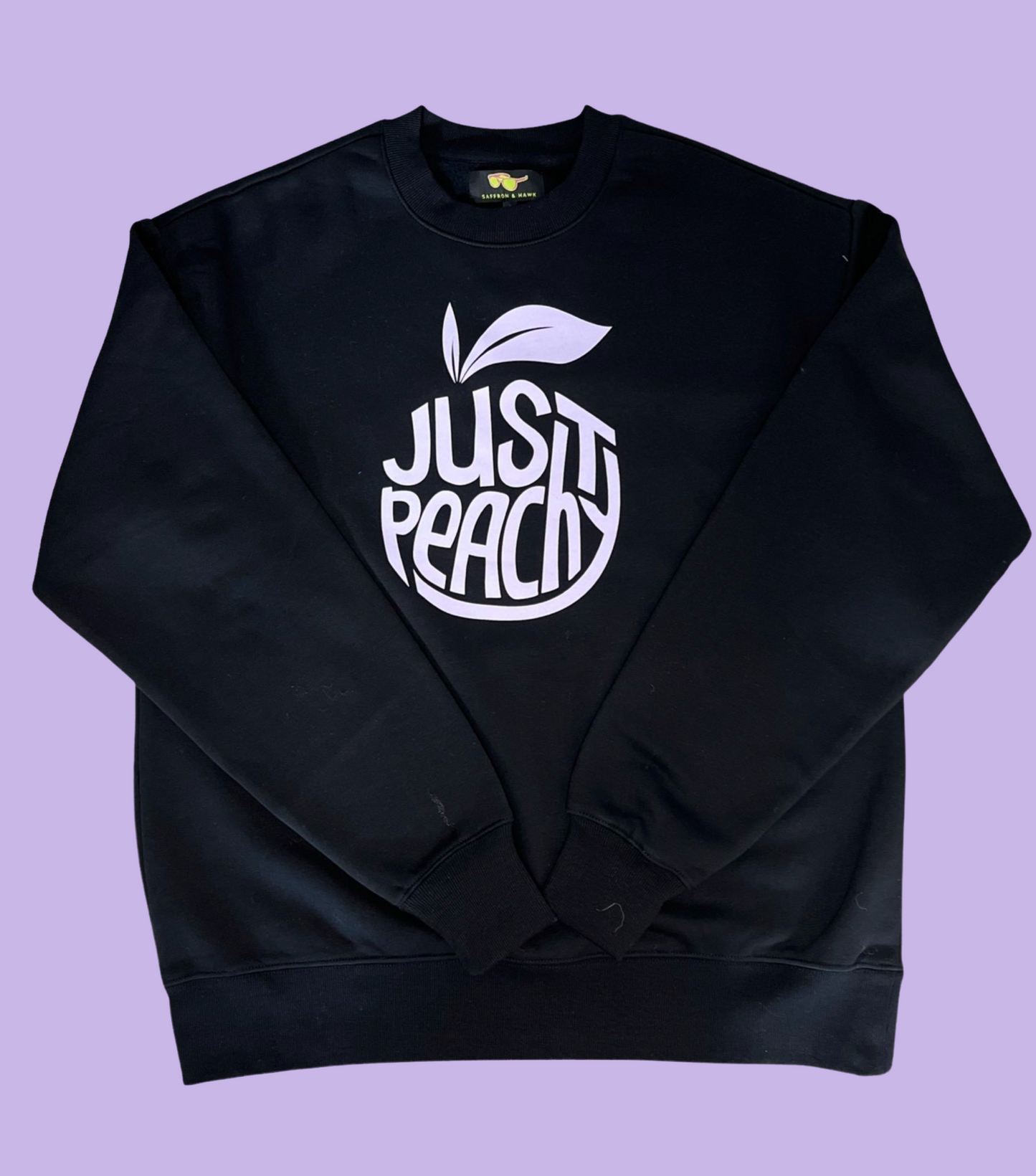 Just Peachy Crew-Black with Purple