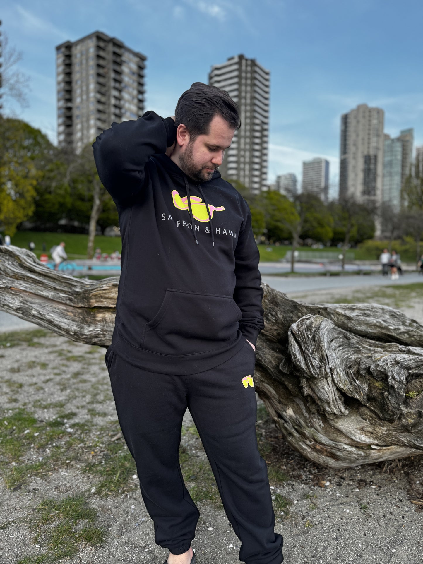 Saffron & Hawk hoodie-Black