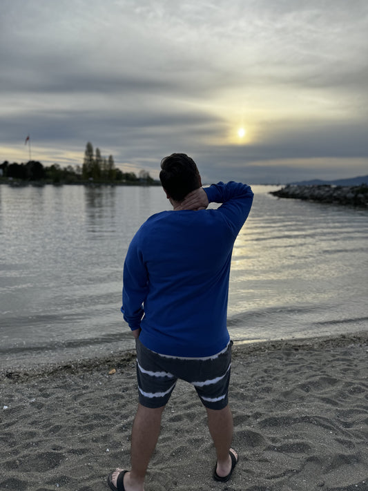 Just Peachy Crew-Bright Royal