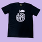 Just Peachy T-Shirt- Black with Purple