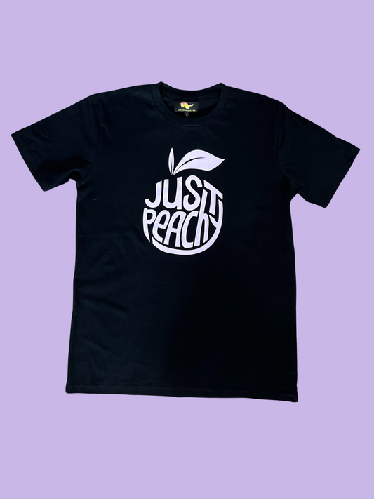 Just Peachy T-Shirt- Black with Purple