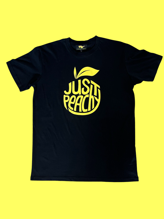 Just Peachy T-Shirt- Black with Yellow