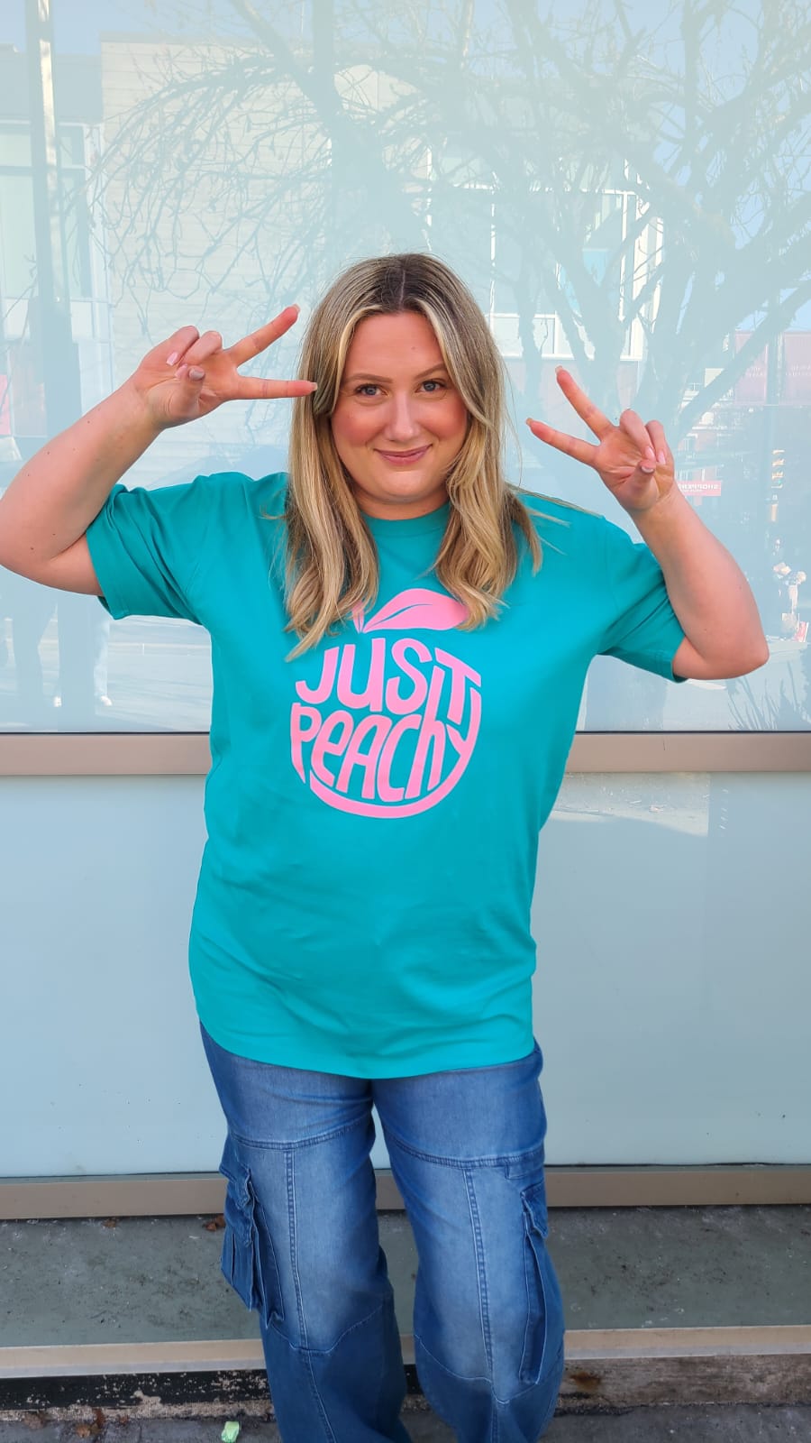 Just Peachy T-Shirt- Teal