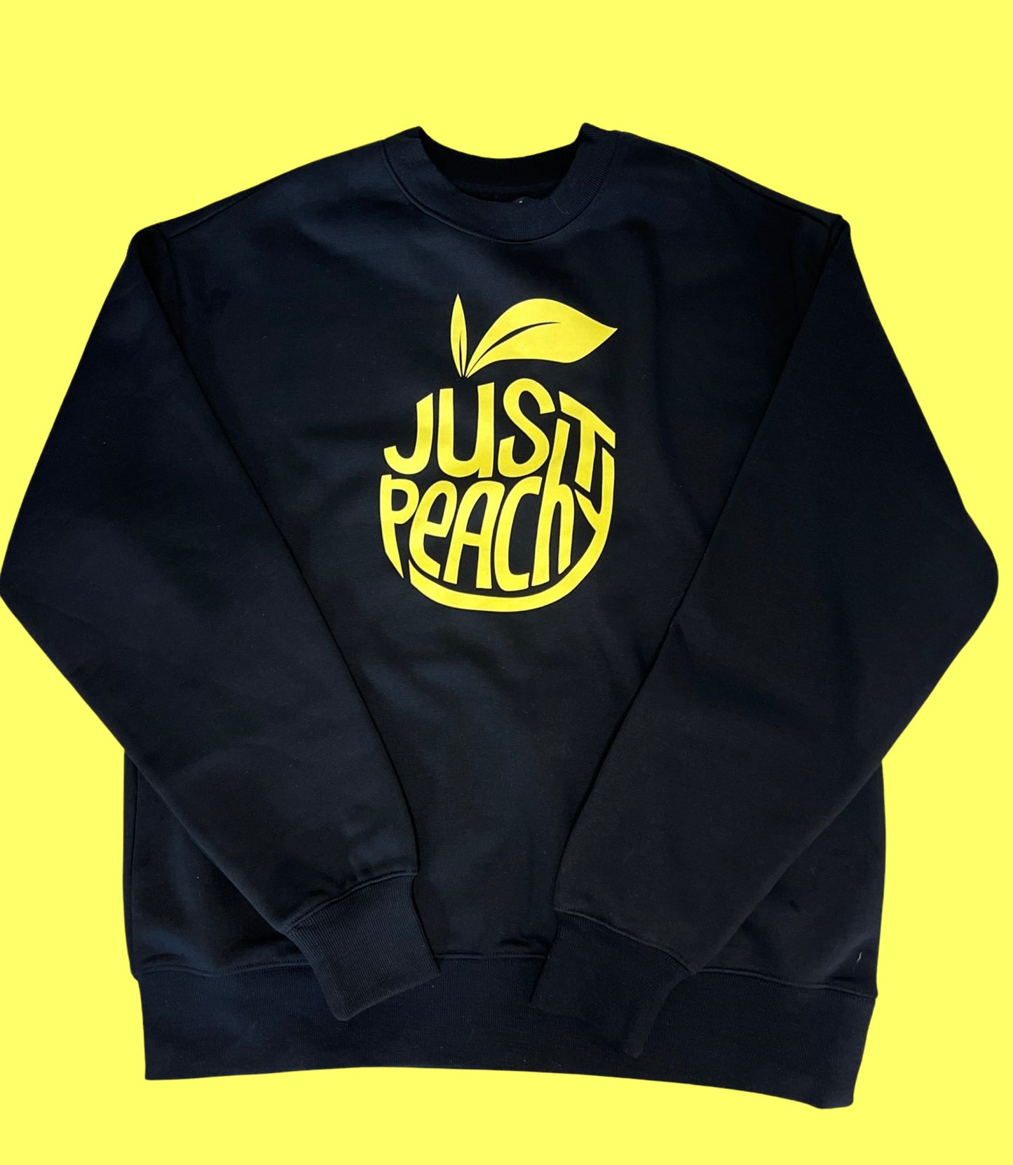 Just Peachy Crew-Black with Yellow