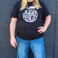 Just Peachy T-Shirt- Black with Purple