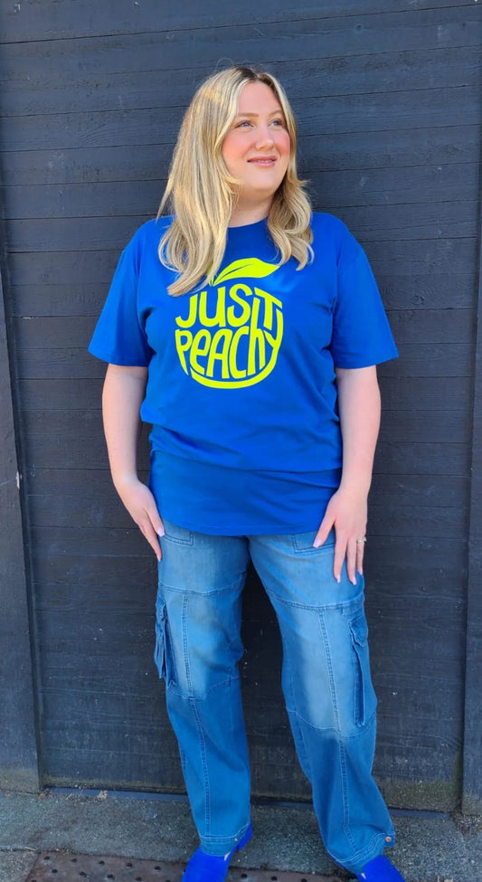 Just Peachy T-Shirt- Bright Royal