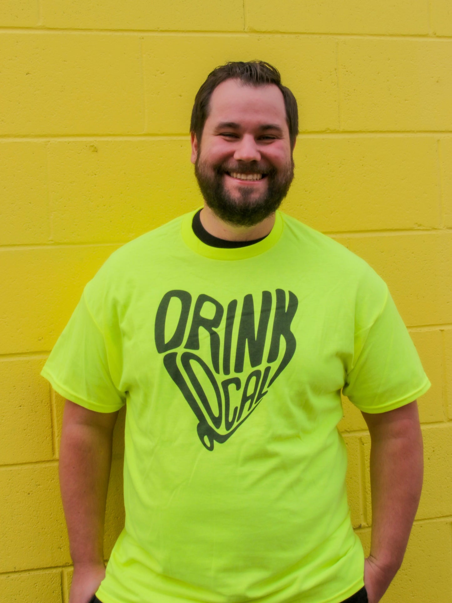 Drink Local T-shirt- Neon Yellow